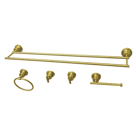 Kingston Brass BAH821330478SB Concord 5-Piece Bathroom Accessory Set, Brushed Brass BAH821330478SB